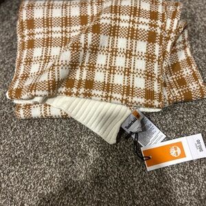 Timberland Brown and Cream Knit Scarf